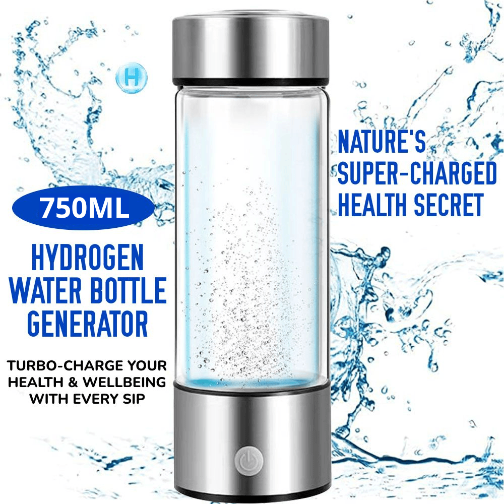 Hydrogen Water Bottle 750ml Push - Button Generator Portable 1200mAh - Emporium Shop