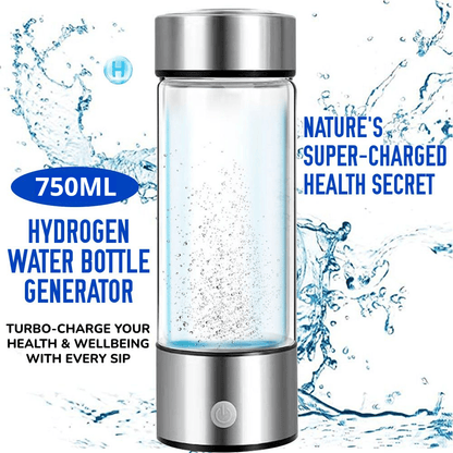 Hydrogen Water Bottle 750ml Push - Button Generator Portable 1200mAh - Emporium Shop